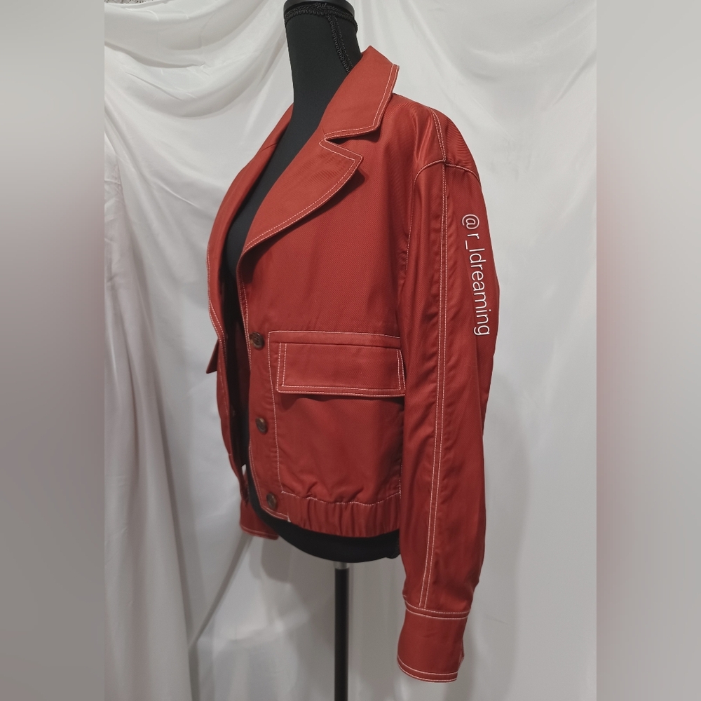 NWT Short Twill Jacket Size Small in Red Clay by Banana Republic